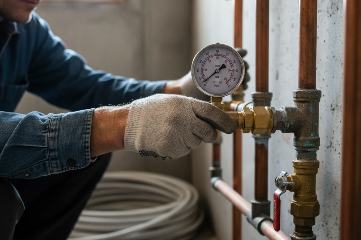 Pressure testing a repaired line during Water Line Repair in Yulee